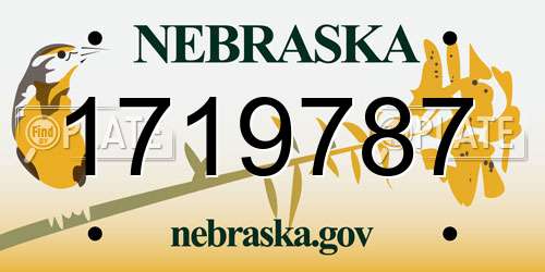 1719787 Nebraska License Plate