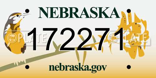 172271 Nebraska License Plate
