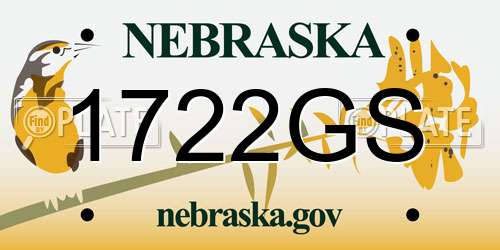 1722GS Nebraska License Plate