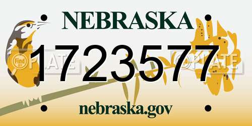 1723577 Nebraska License Plate
