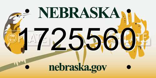 1725560 Nebraska License Plate