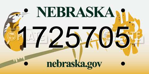 1725705 Nebraska License Plate