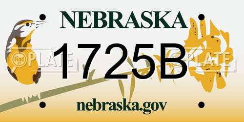 1725B Nebraska License Plate