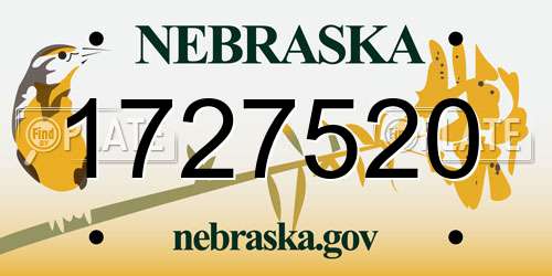 1727520 Nebraska License Plate