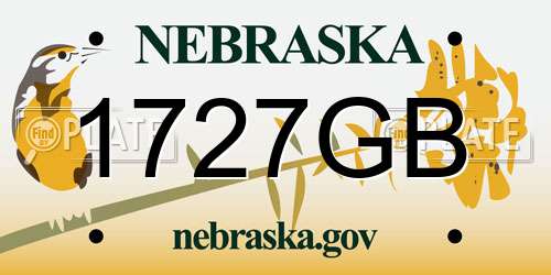 1727GB Nebraska License Plate