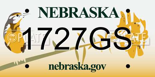 1727GS Nebraska License Plate