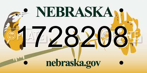 1728208 Nebraska License Plate