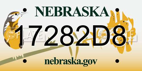 17282D8 Nebraska License Plate