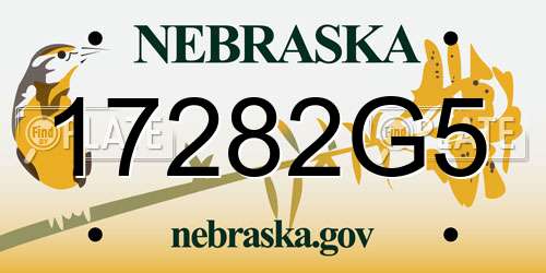 17282G5 Nebraska License Plate