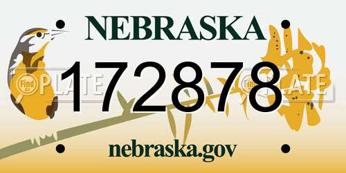 172878 Nebraska License Plate