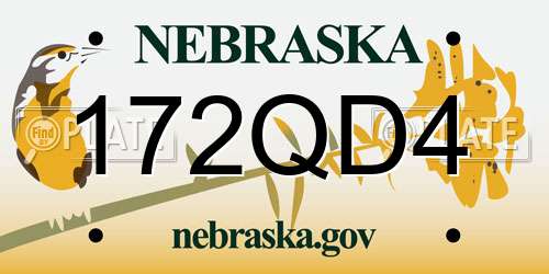172QD4 Nebraska License Plate