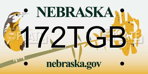 172TGB Nebraska License Plate