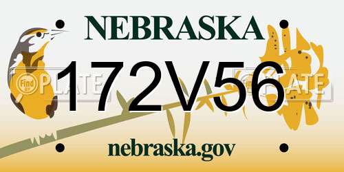 172V56 Nebraska License Plate