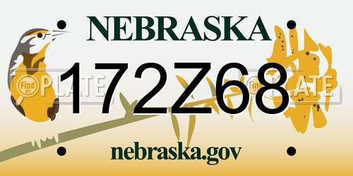 172Z68 Nebraska License Plate