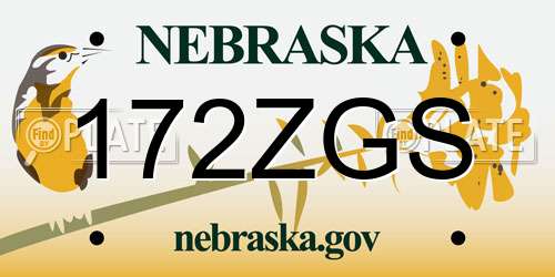 172ZGS Nebraska License Plate