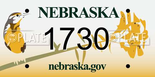 1730 Nebraska License Plate