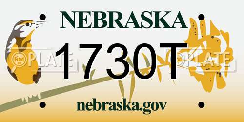 1730T Nebraska License Plate