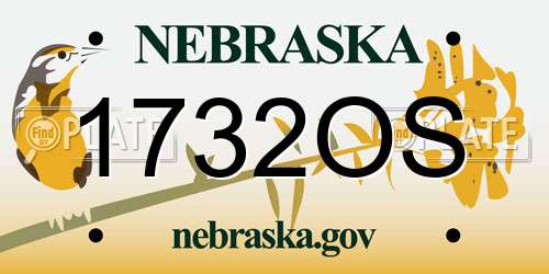 1732OS Nebraska License Plate