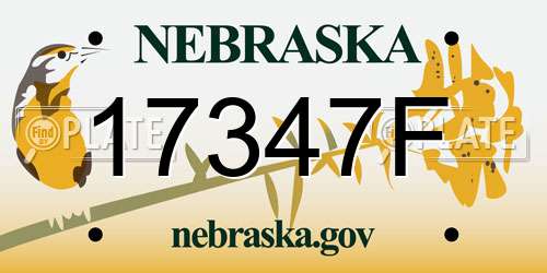 17347F Nebraska License Plate