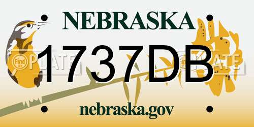 1737DB Nebraska License Plate