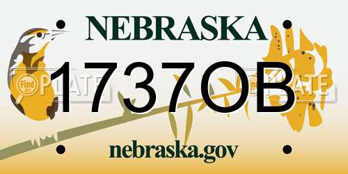 1737OB Nebraska License Plate