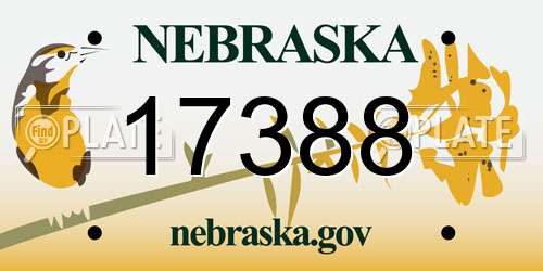 17388 Nebraska License Plate