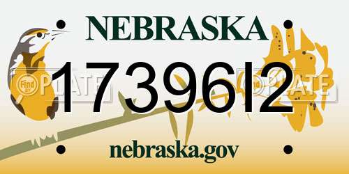 17396I2 Nebraska License Plate