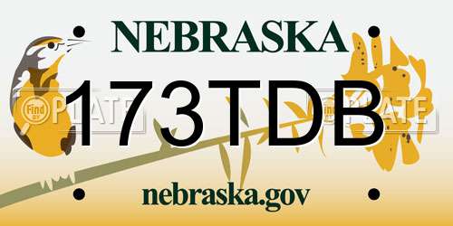 173TDB Nebraska License Plate