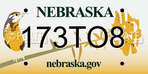 173TO8 Nebraska License Plate