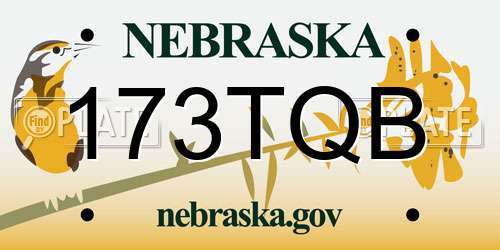 173TQB Nebraska License Plate