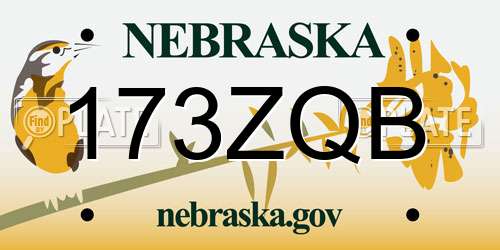 173ZQB Nebraska License Plate