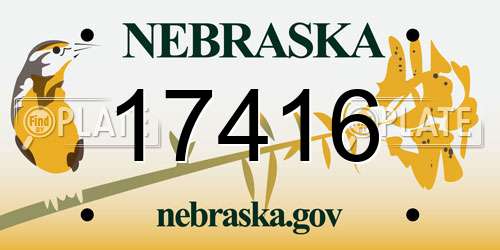 17416 Nebraska License Plate