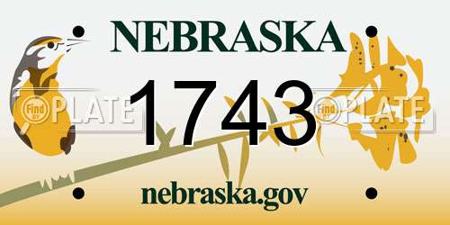 1743 Nebraska License Plate
