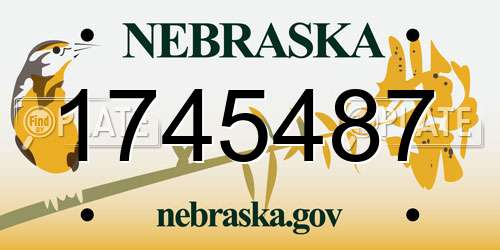 1745487 Nebraska License Plate
