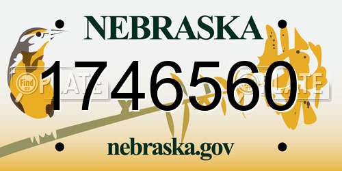 1746560 Nebraska License Plate
