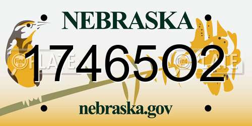 17465O2 Nebraska License Plate
