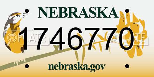 1746770 Nebraska License Plate
