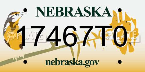 17467T0 Nebraska License Plate