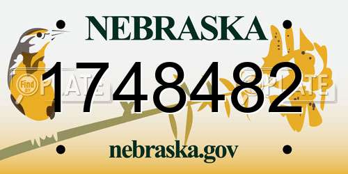 1748482 Nebraska License Plate