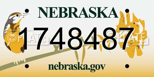 1748487 Nebraska License Plate