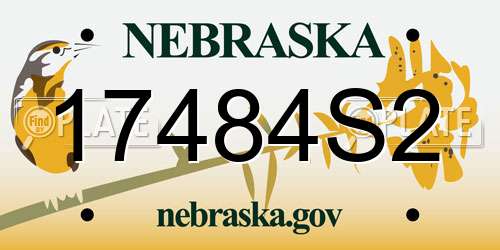 17484S2 Nebraska License Plate