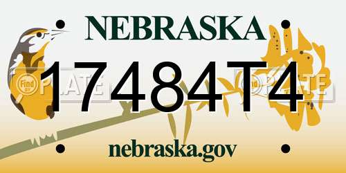 17484T4 Nebraska License Plate
