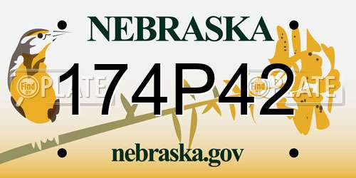 174P42 Nebraska License Plate