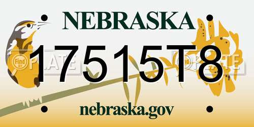 17515T8 Nebraska License Plate