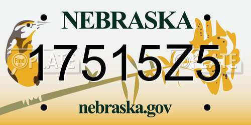 17515Z5 Nebraska License Plate