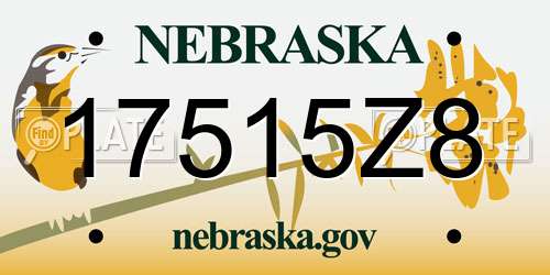 17515Z8 Nebraska License Plate