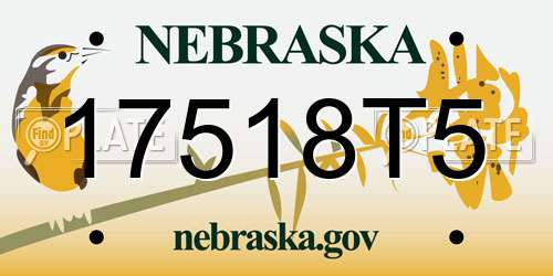17518T5 Nebraska License Plate