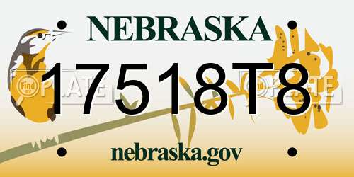 17518T8 Nebraska License Plate