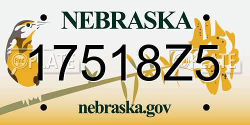 17518Z5 Nebraska License Plate