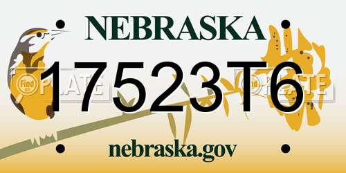 17523T6 Nebraska License Plate